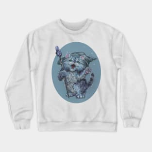 Wizard Kitty (probably casting catnip spells) Crewneck Sweatshirt